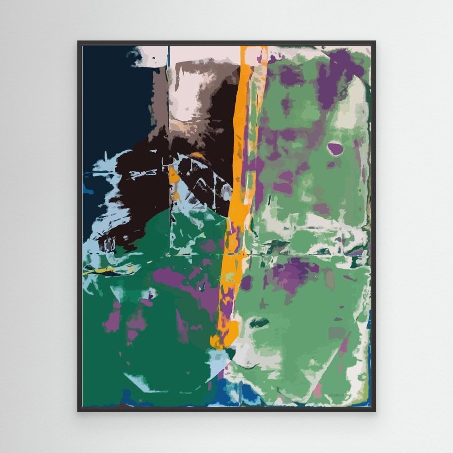 Large Abstract Canvas Wall Art Modern Green & Purple Painting Print Minimalist Contemporary Home Decor Oversized Living Room Artwork Abstract Canvas Print