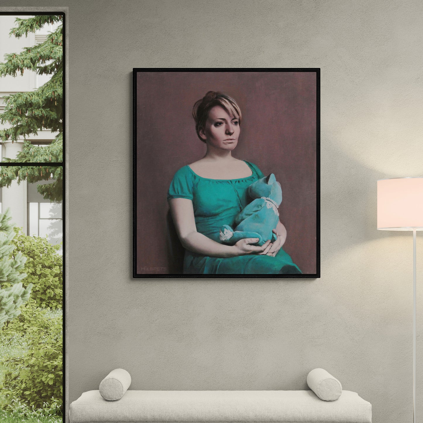 NOT FOR SALE “Girl with a teddy bear.” 58x65cm oil/canvas 2013