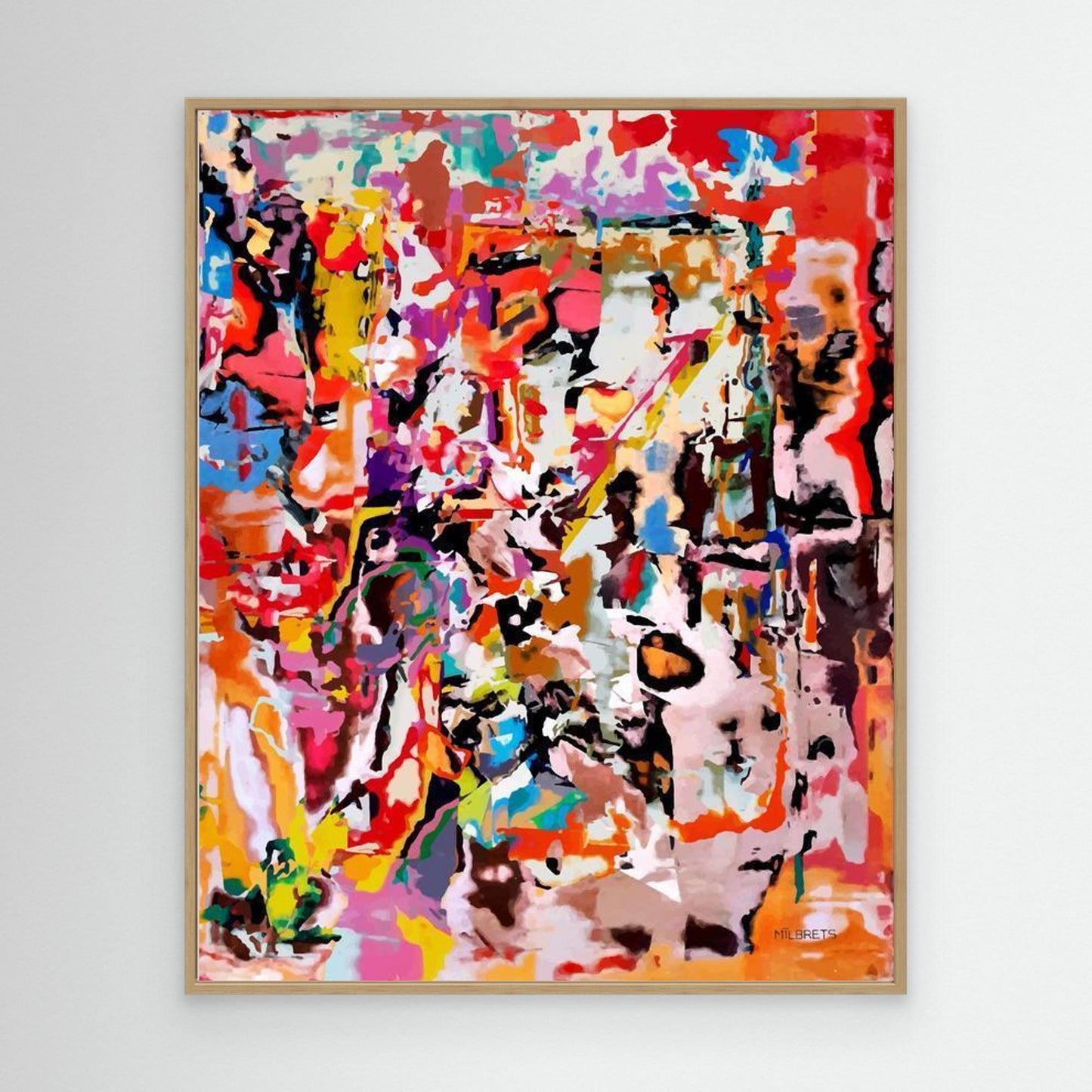 Colorful Abstract Wall Art Canvas Print Modern Large Art for Living Room Vibrant Contemporary Wall Decor Bold Expressionist Painting Print