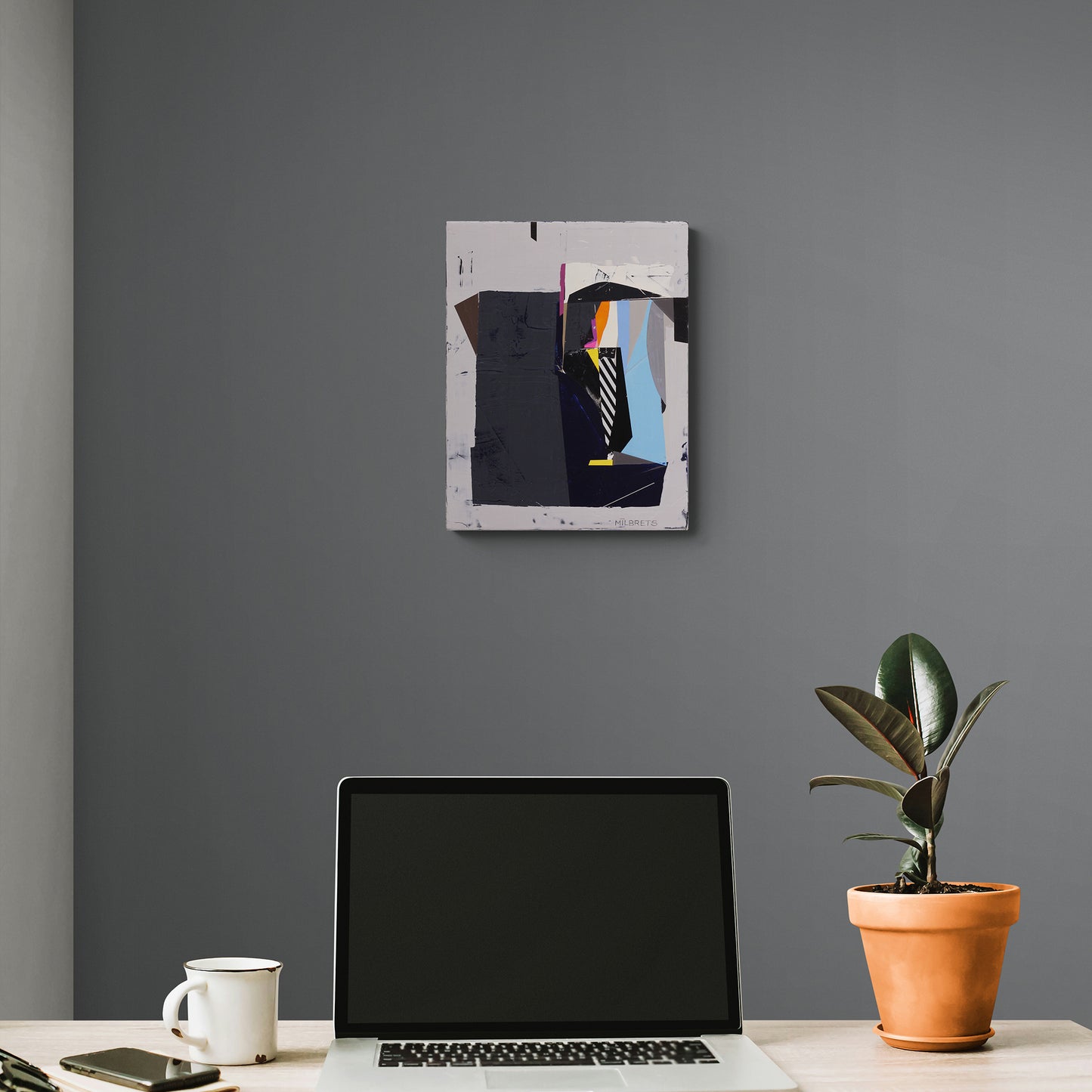 "AM-206" 29x37 cm  acrylic/wood