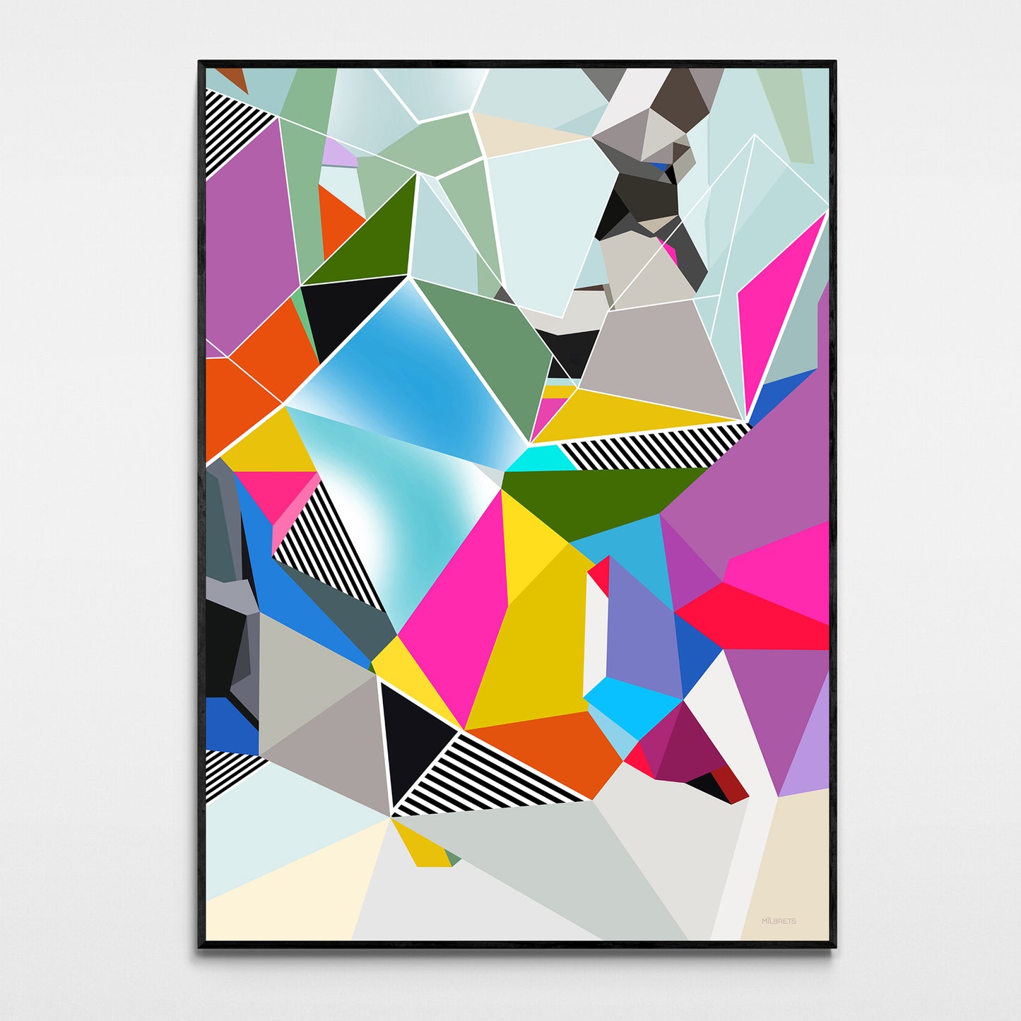 Vibrant Geometric Abstract Wall art | Colorful Canvas Print "SA-341"