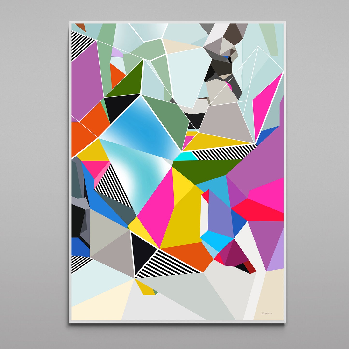 Vibrant Geometric Abstract Wall art | Colorful Canvas Print "SA-341"