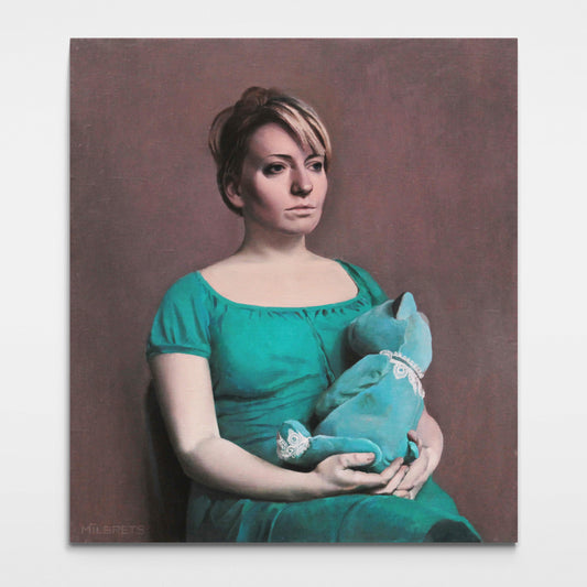 NOT FOR SALE  “Girl with a teddy bear.”  58x65cm  oil/canvas  2013