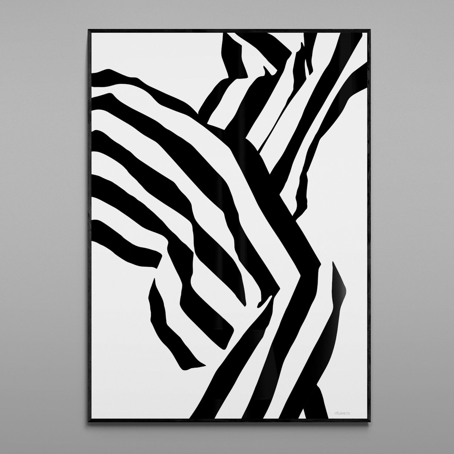 Monochrome Stripes Abstract Wall Art | Flow Canvas Print | "ZA-262"
