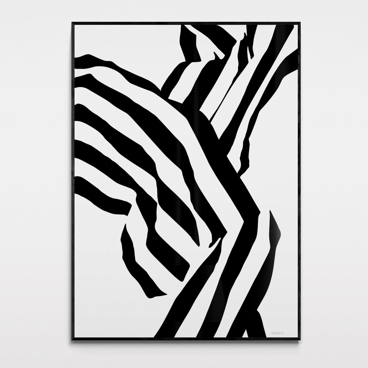 Monochrome Stripes Abstract Wall Art | Flow Canvas Print | "ZA-262"