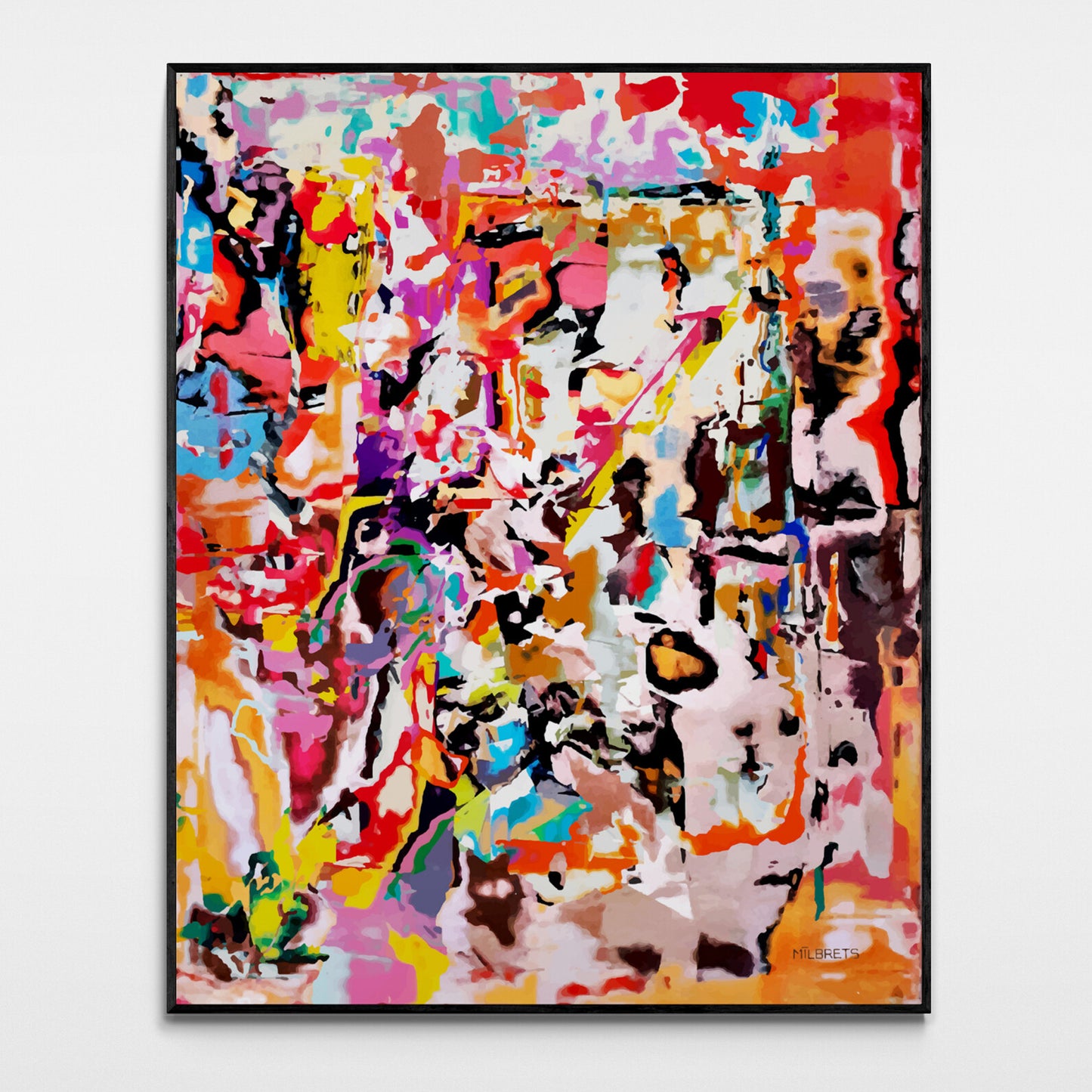 Vibrant Red Abstract Wall Art | Modern Canvas Print "ZR-218"