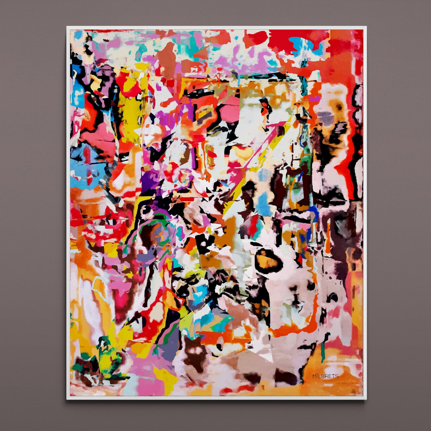 Vibrant Red Abstract Wall Art | Modern Canvas Print "ZR-218"