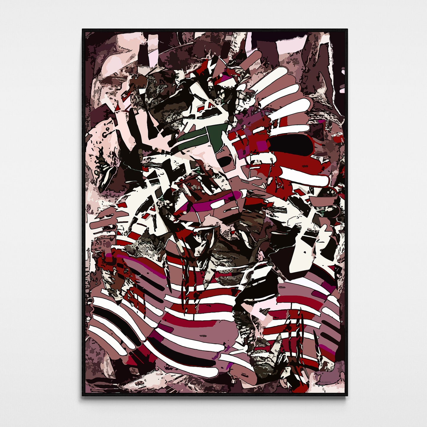 Burgundy Abstract Street Art Canvas Print | Graffiti Wall Art "ST-728"