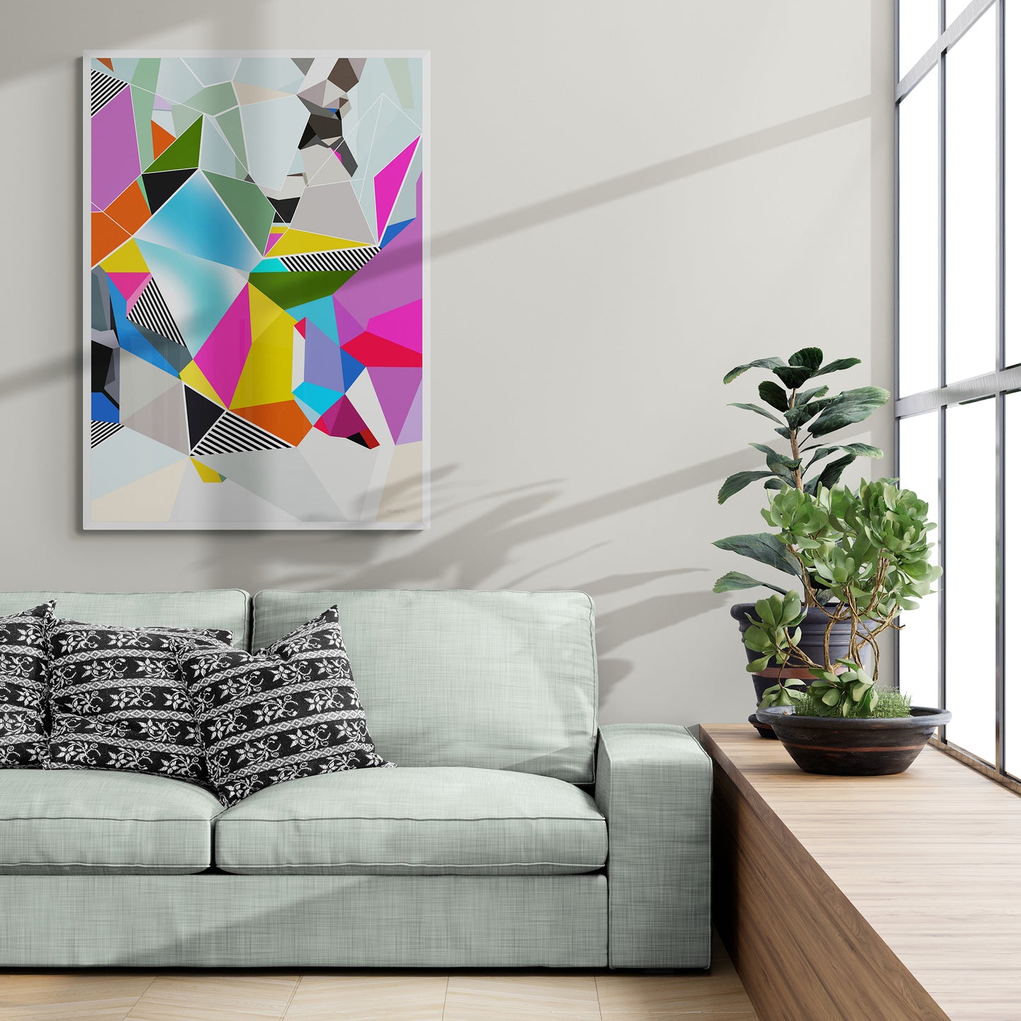 Vibrant Geometric Abstract Wall art | Colorful Canvas Print "SA-341"
