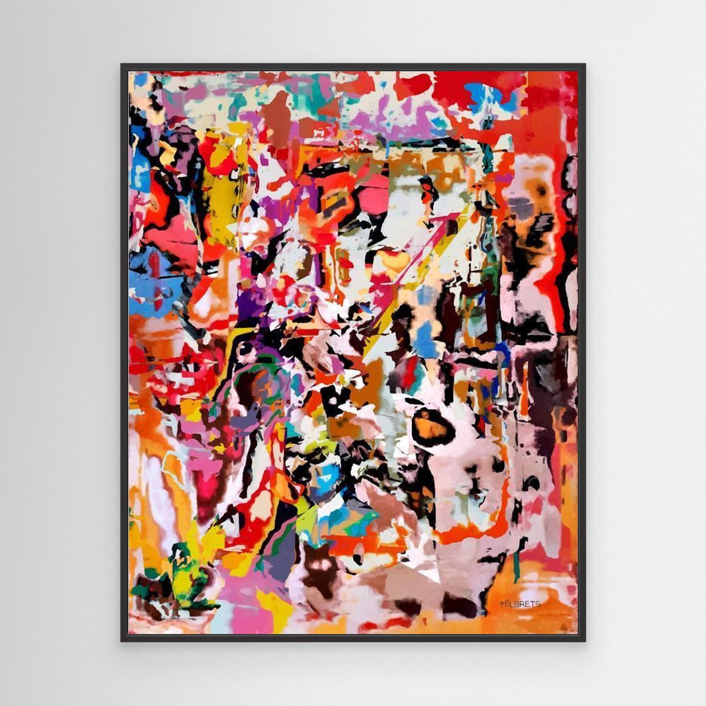 Colorful Abstract Wall Art Canvas Print Modern Large Art for Living Room Vibrant Contemporary Wall Decor Bold Expressionist Painting Print