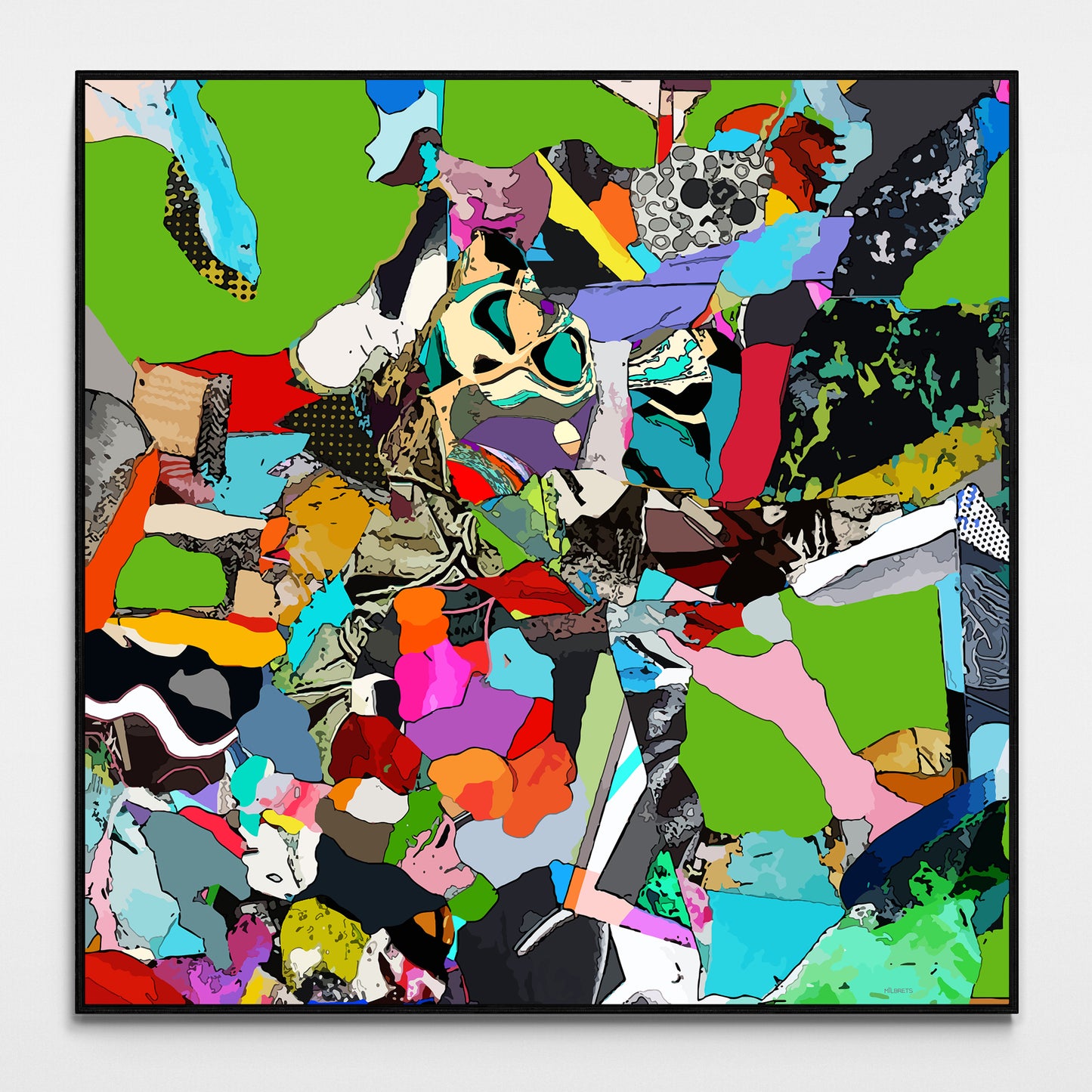 Green Abstract Canvas Wall Art | Colorful Modern Canvas Print "CR-254"
