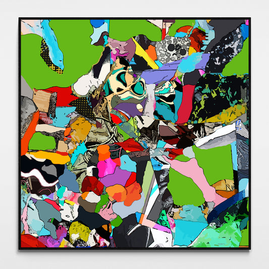 Green Abstract Canvas Wall Art | Colorful Modern Canvas Print "CR-254"