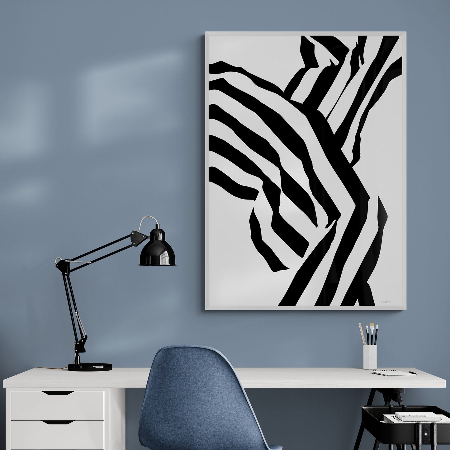 Monochrome Stripes Abstract Wall Art | Flow Canvas Print | "ZA-262"