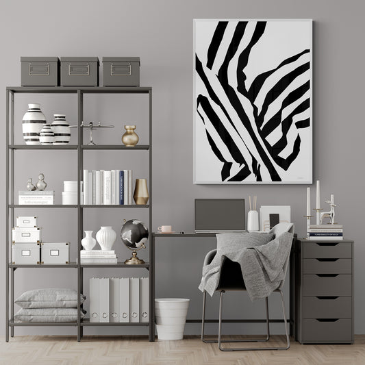 Minimalist Canvas Art Black and White Abstract Canvas Print Modern Minimalist Wall Art for Living Room or Office Scandinavian Style Abstract Art Print