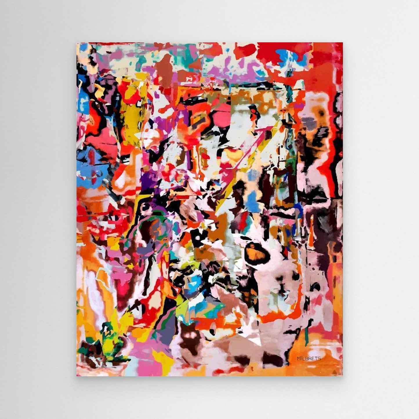Colorful Abstract Wall Art Canvas Print Modern Large Art for Living Room Vibrant Contemporary Wall Decor Bold Expressionist Painting Print