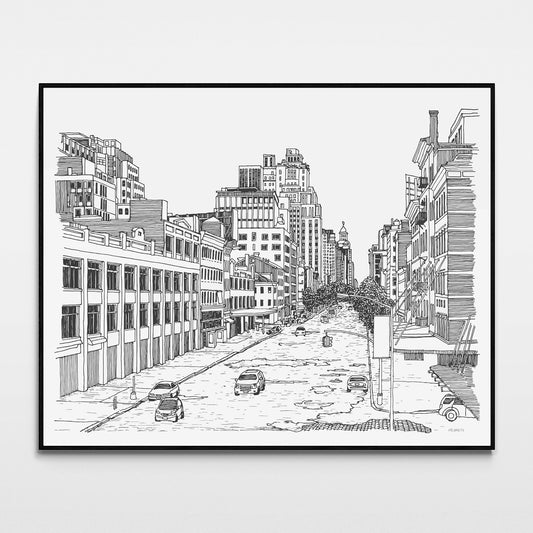 Lines of Chelsea, NYC | Black and White Canvas Wall Art Print