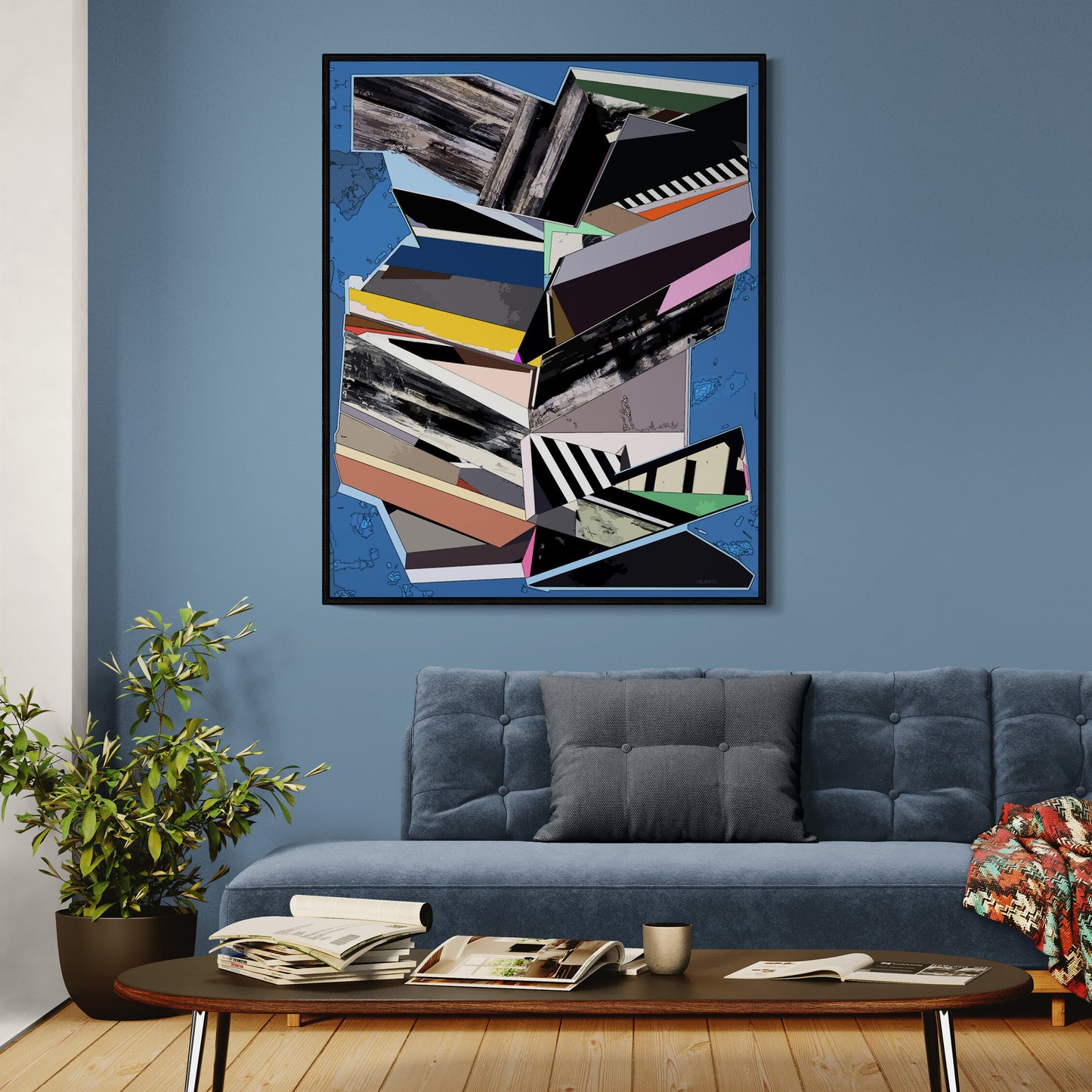Urban Kinetic Modern Geometric Abstract Canvas Print | "HA-130"