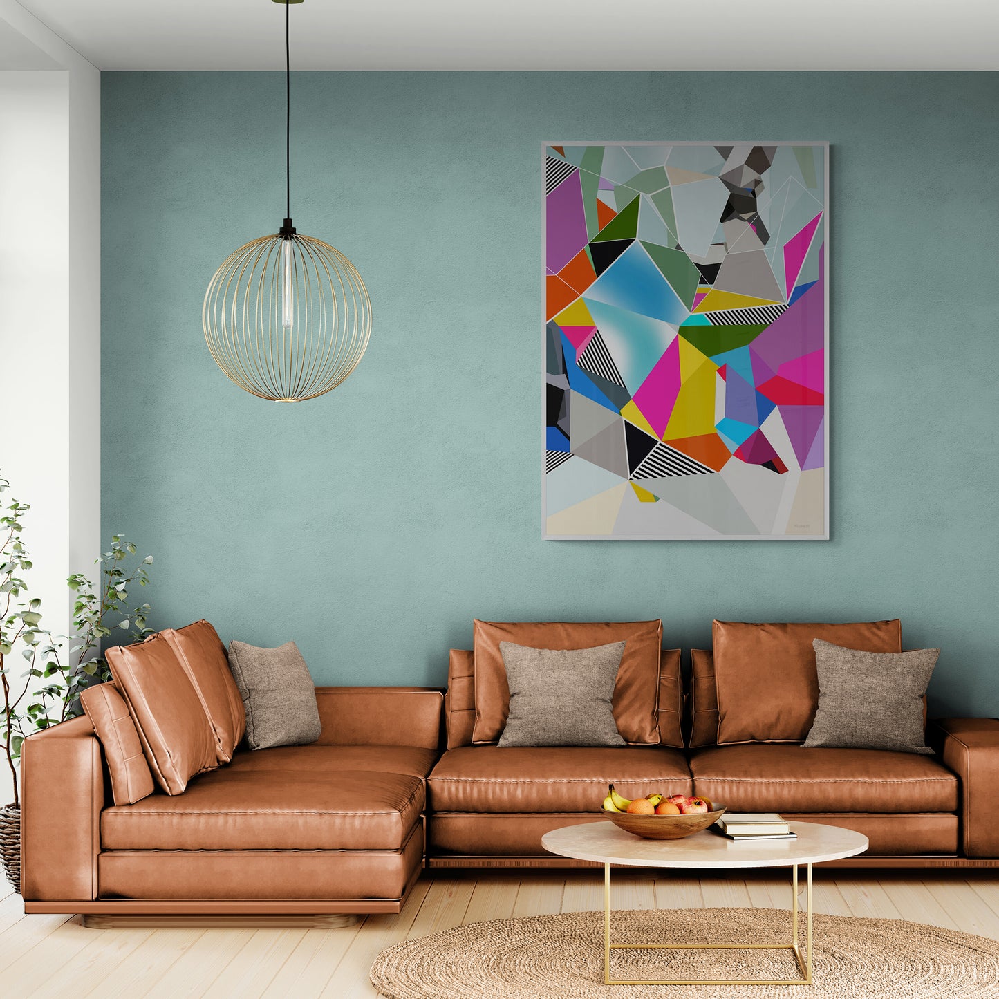 Vibrant Geometric Abstract Wall art | Colorful Canvas Print "SA-341"