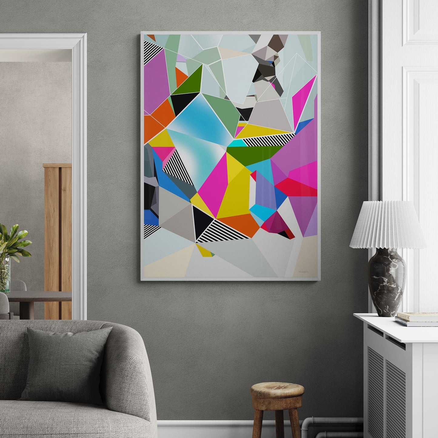 Vibrant Geometric Abstract Wall art | Colorful Canvas Print "SA-341"