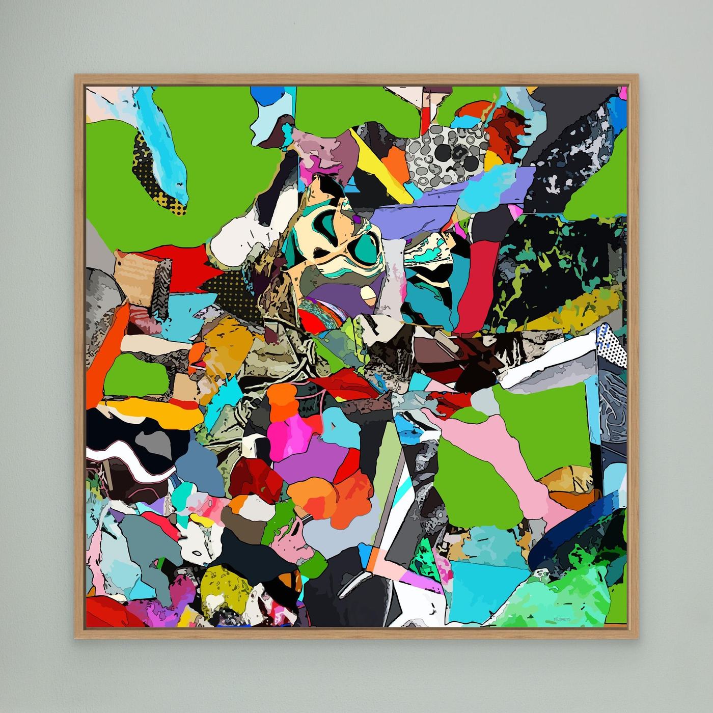 Green Abstract Canvas Wall Art | Colorful Modern Canvas Print "CR-254"
