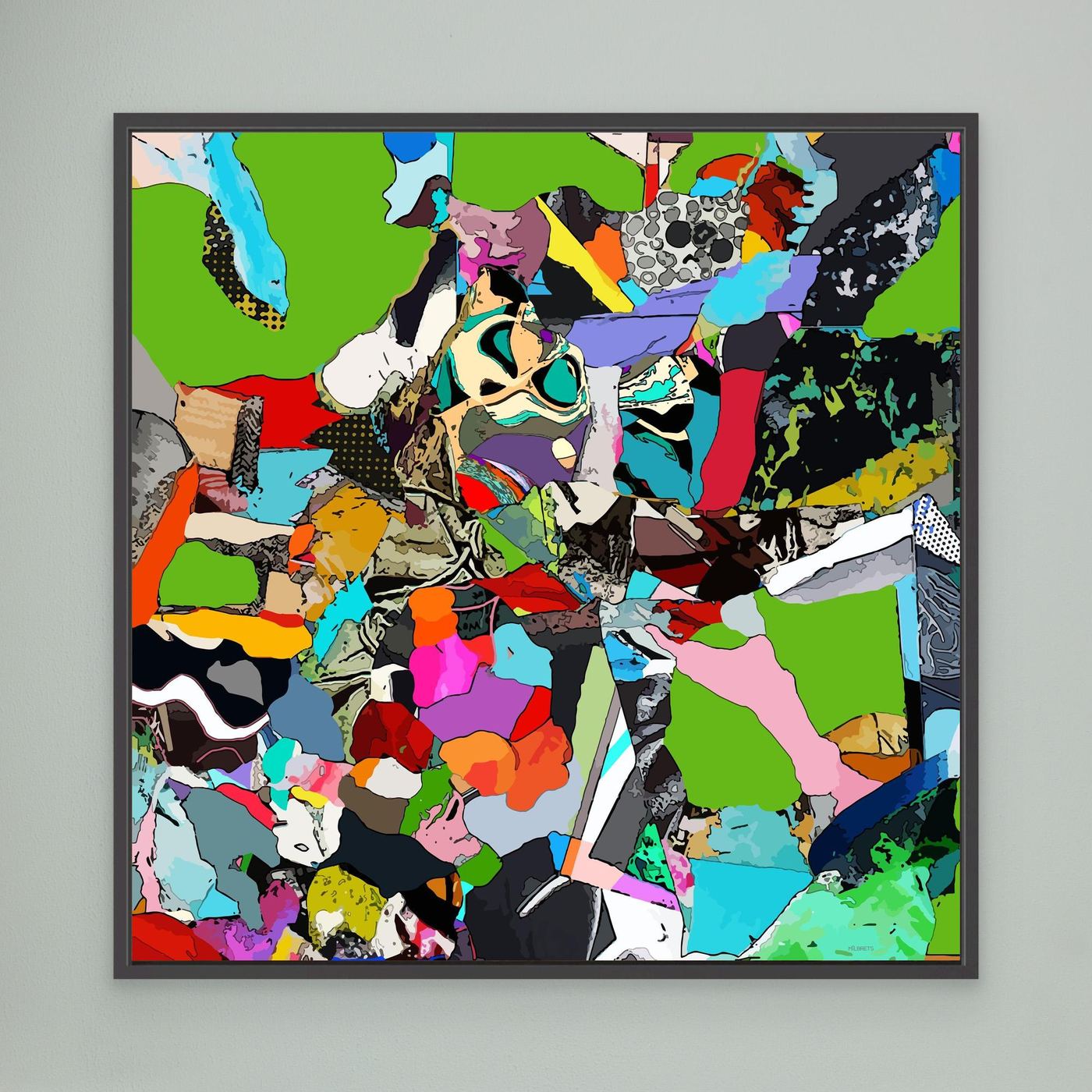 Green Abstract Canvas Wall Art | Colorful Modern Canvas Print "CR-254"