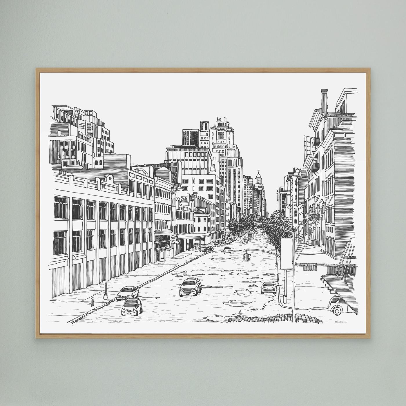 Lines of Chelsea, NYC | Black and White Canvas Wall Art Print