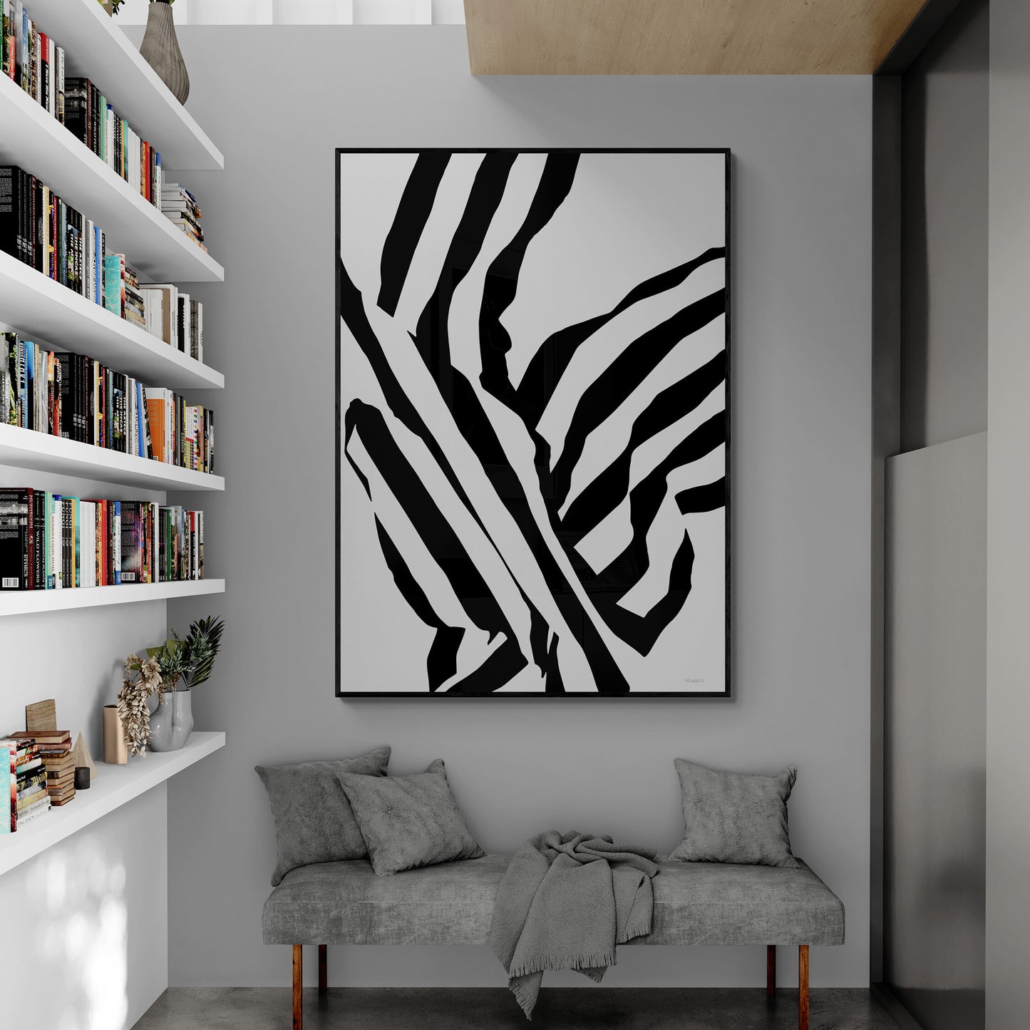 Minimalist Canvas Art Black and White Abstract Canvas Print Modern Minimalist Wall Art for Living Room or Office Scandinavian Style Abstract Art Print