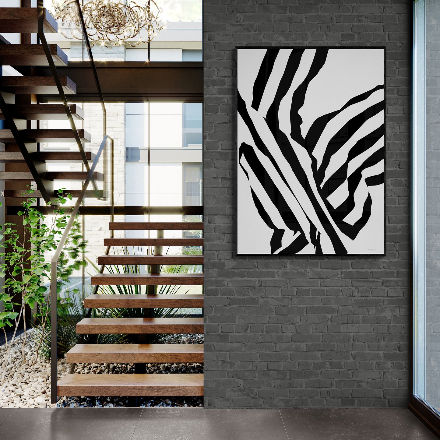 Minimalist Canvas Art Black and White Abstract Canvas Print Modern Minimalist Wall Art for Living Room or Office Scandinavian Style Abstract Art Print