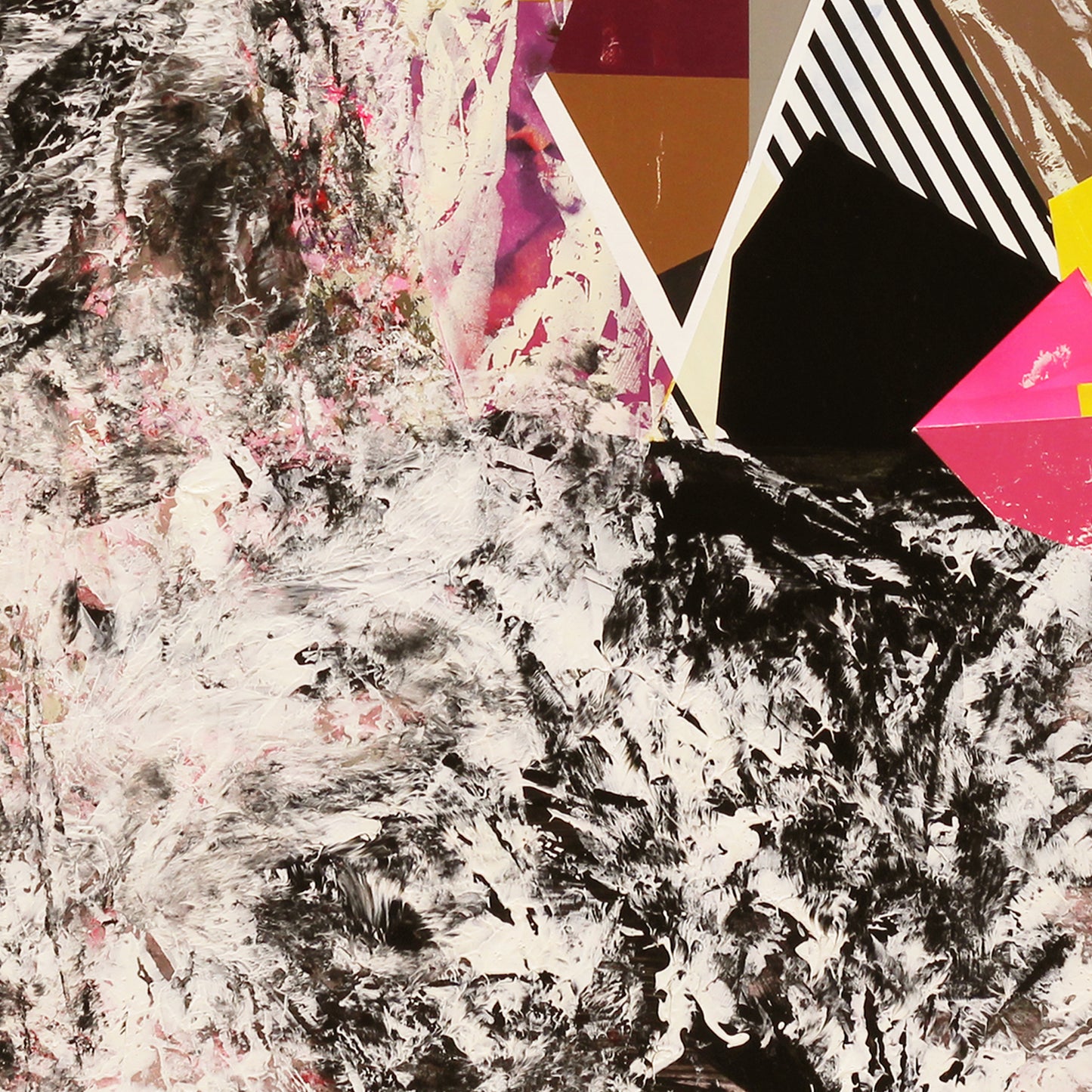 Detail of abstract art with geometric shapes and textured background