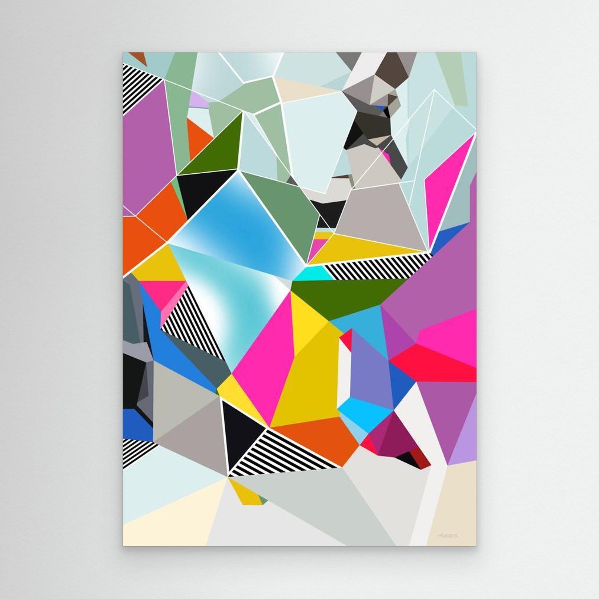 Colorful Abstract Geometric Wall Art Modern Canvas Print Bold Vibrant Home Decor Large Abstract Geometric Canvas Bright Colorful Art Print Original Modern Design