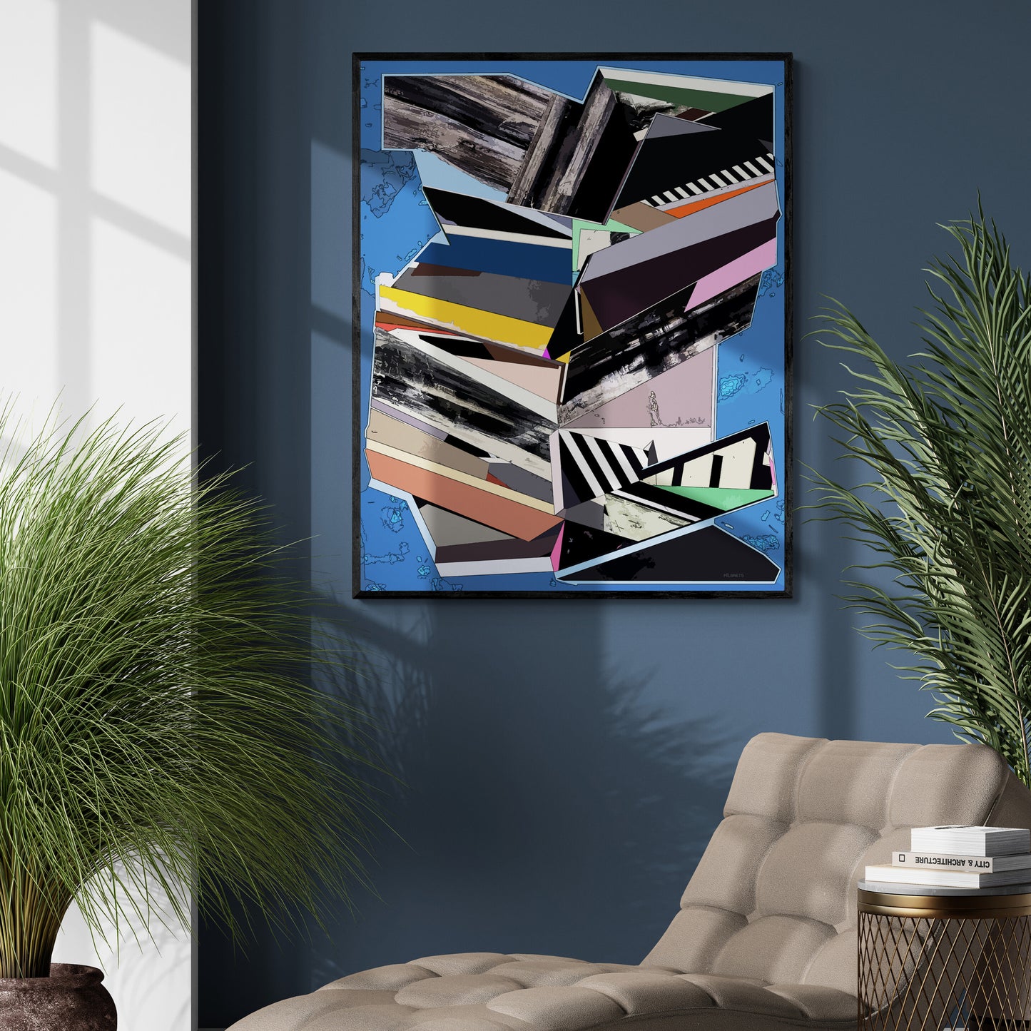 Urban Kinetic Modern Geometric Abstract Canvas Print | "HA-130"