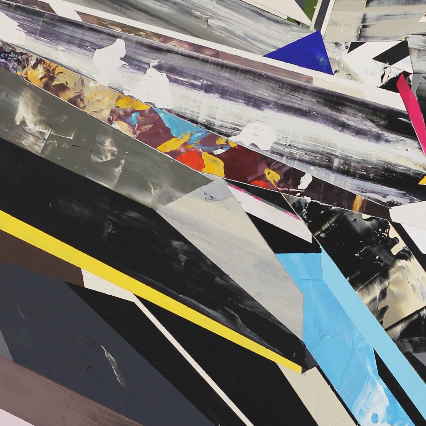 Collage of various abstract art pieces with different colors and patterns.
