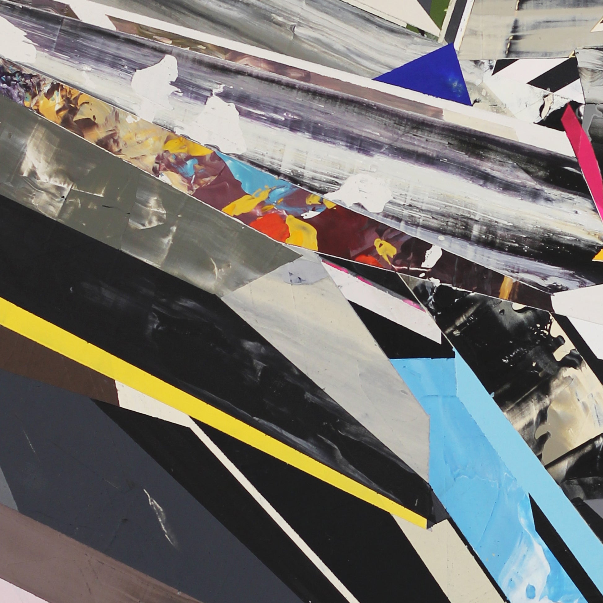 Collage of various abstract art pieces with different colors and patterns.