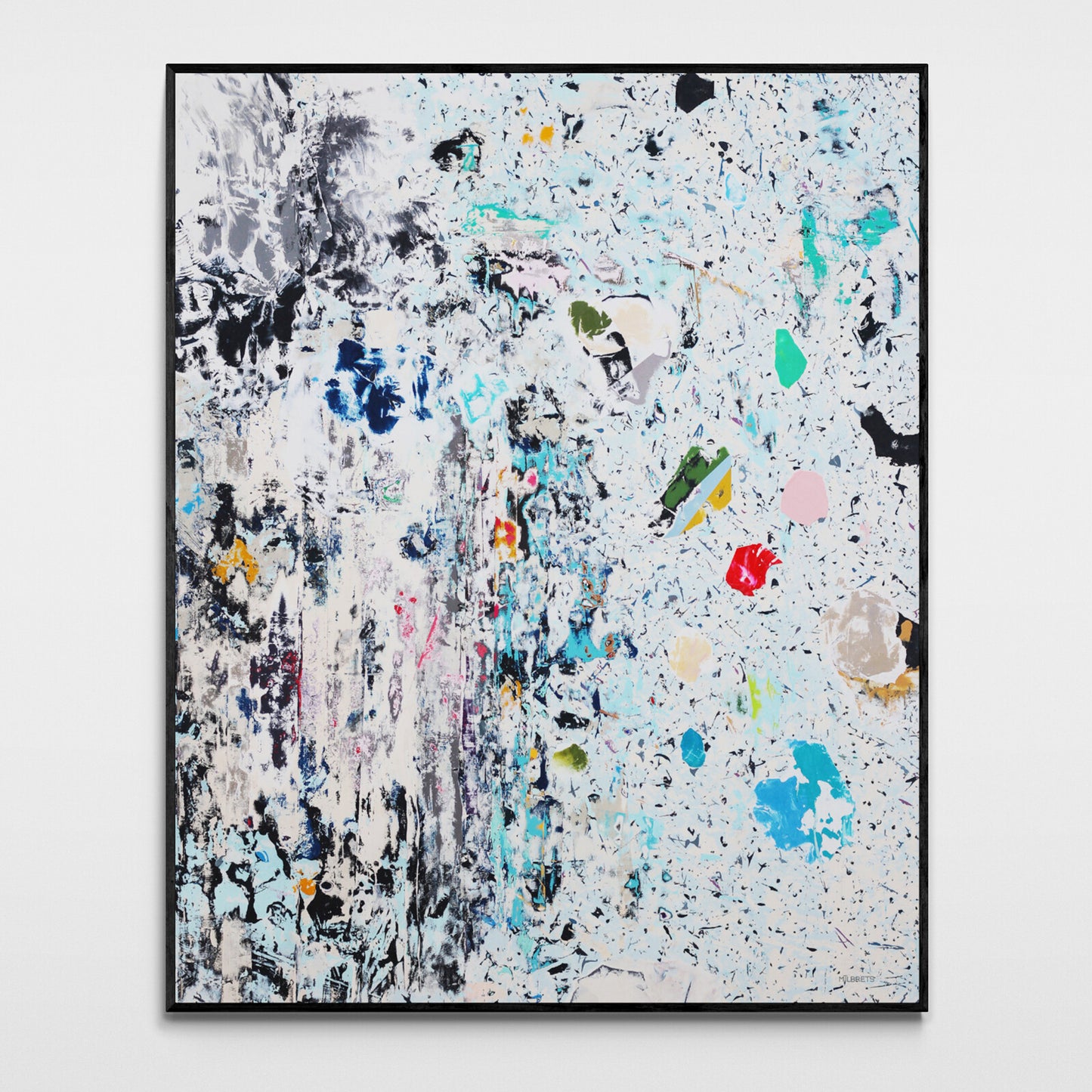 Vibrant modern abstract expression canvas print with rich texture and colorful bursts for contemporary wall art decor