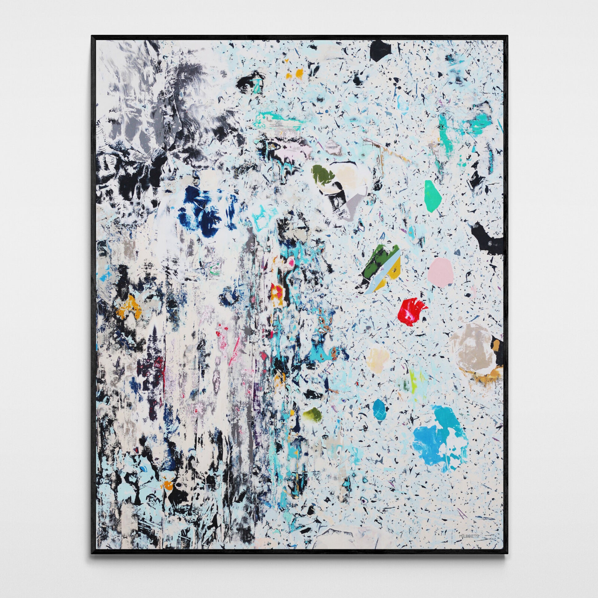 Vibrant modern abstract expression canvas print with rich texture and colorful bursts for contemporary wall art decor