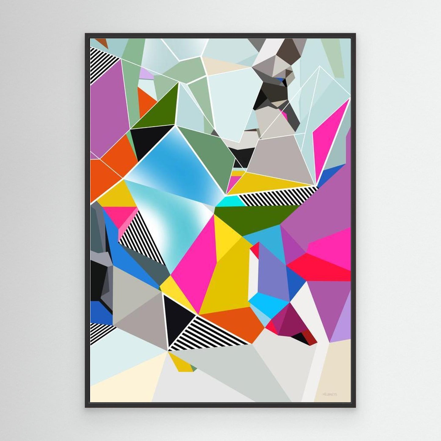 Colorful Abstract Geometric Wall Art Modern Canvas Print Bold Vibrant Home Decor Large Abstract Geometric Canvas Bright Colorful Art Print Original Modern Design